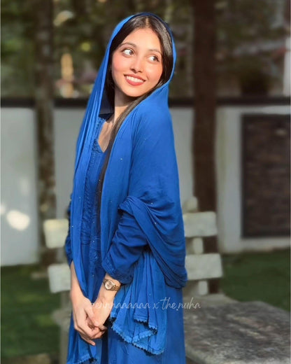 Blue Kurti Set Rayon 3 Piece Suit, Gota Patti Work, Festive Suit, Navratri Outfit, Eid Outfit, Diwali Dress Blue Ethnic From India
