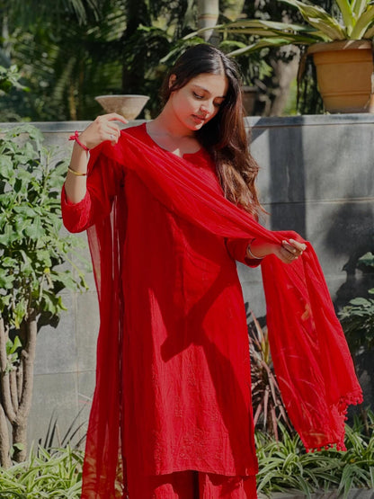Authentic Handmade Lucknowi Chikankari 3 Piece Set Salwar Kameez Indian Traditional Dress Rayon Cotton Soft Kurti Palazzo Dupatta Suit Set