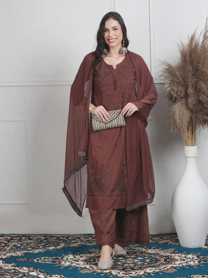Lucknowi Chikan Set Dobby Cotton Kurta Kurti Pant Set, Summer Cotton Kurti Indian Salwar Suit, Festive Party Suit, Plus Size Ethnic Gift