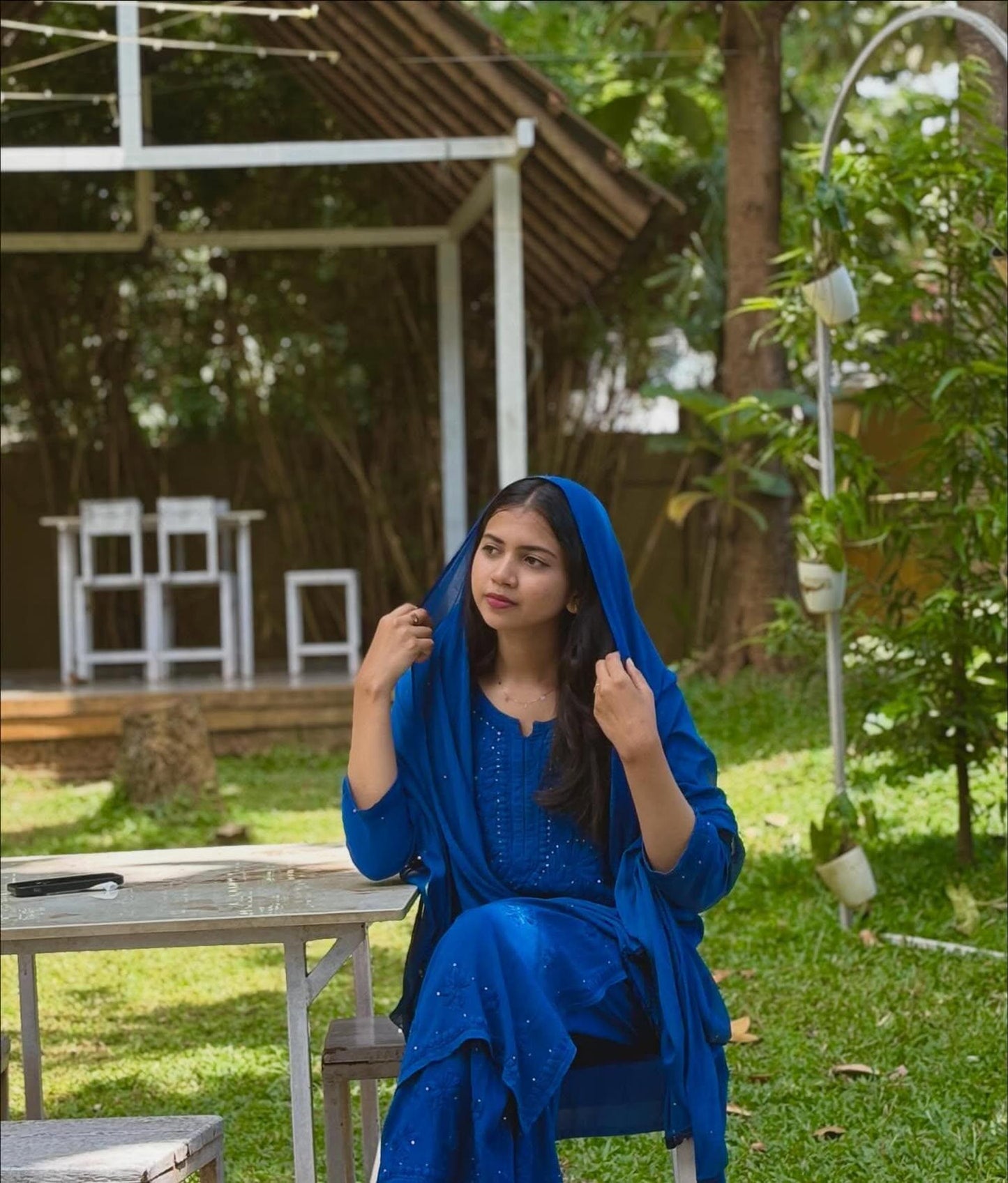 Blue Kurti Set Rayon 3 Piece Suit, Gota Patti Work, Festive Suit, Navratri Outfit, Eid Outfit, Diwali Dress Blue Ethnic From India