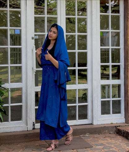 Blue Kurti Set Rayon 3 Piece Suit, Gota Patti Work, Festive Suit, Navratri Outfit, Eid Outfit, Diwali Dress Blue Ethnic From India