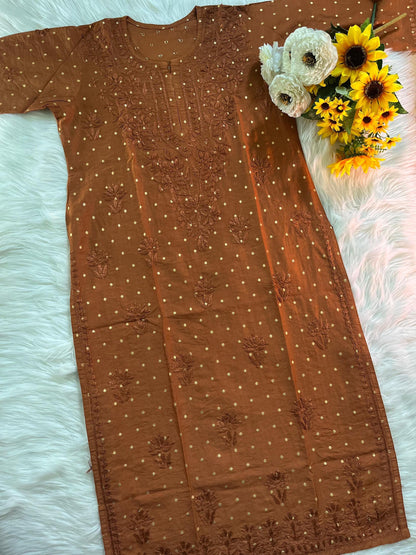 Premium Bindi Chanderi Kurti Plazo Set with Organza Dupatta | Designer Ethnic Wear for Women | Festive Party Outfit