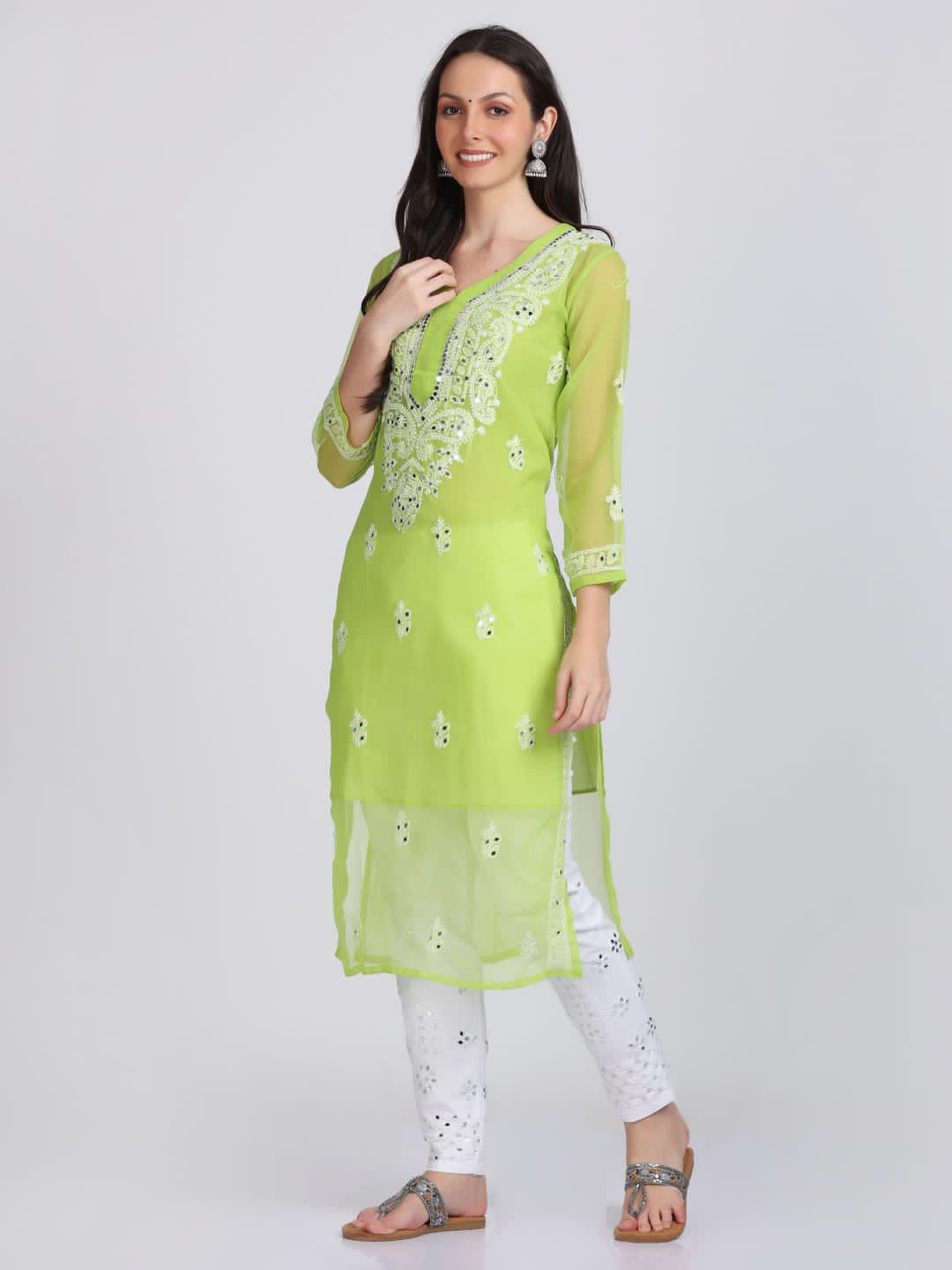 Mirror Gala Booti Kurti – Sparkle with Subtlety ✨ - Chikan Diaries