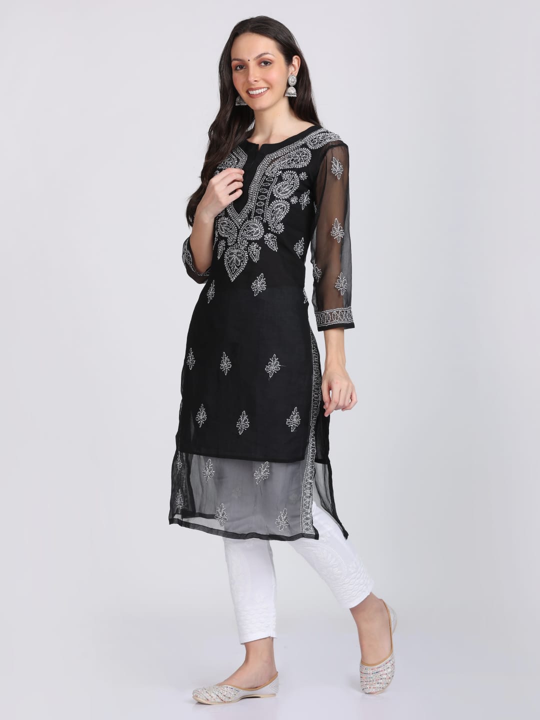 Plain Gala Booti Kurti Set – Grace in Every Detail 🌸 - Chikan Diaries