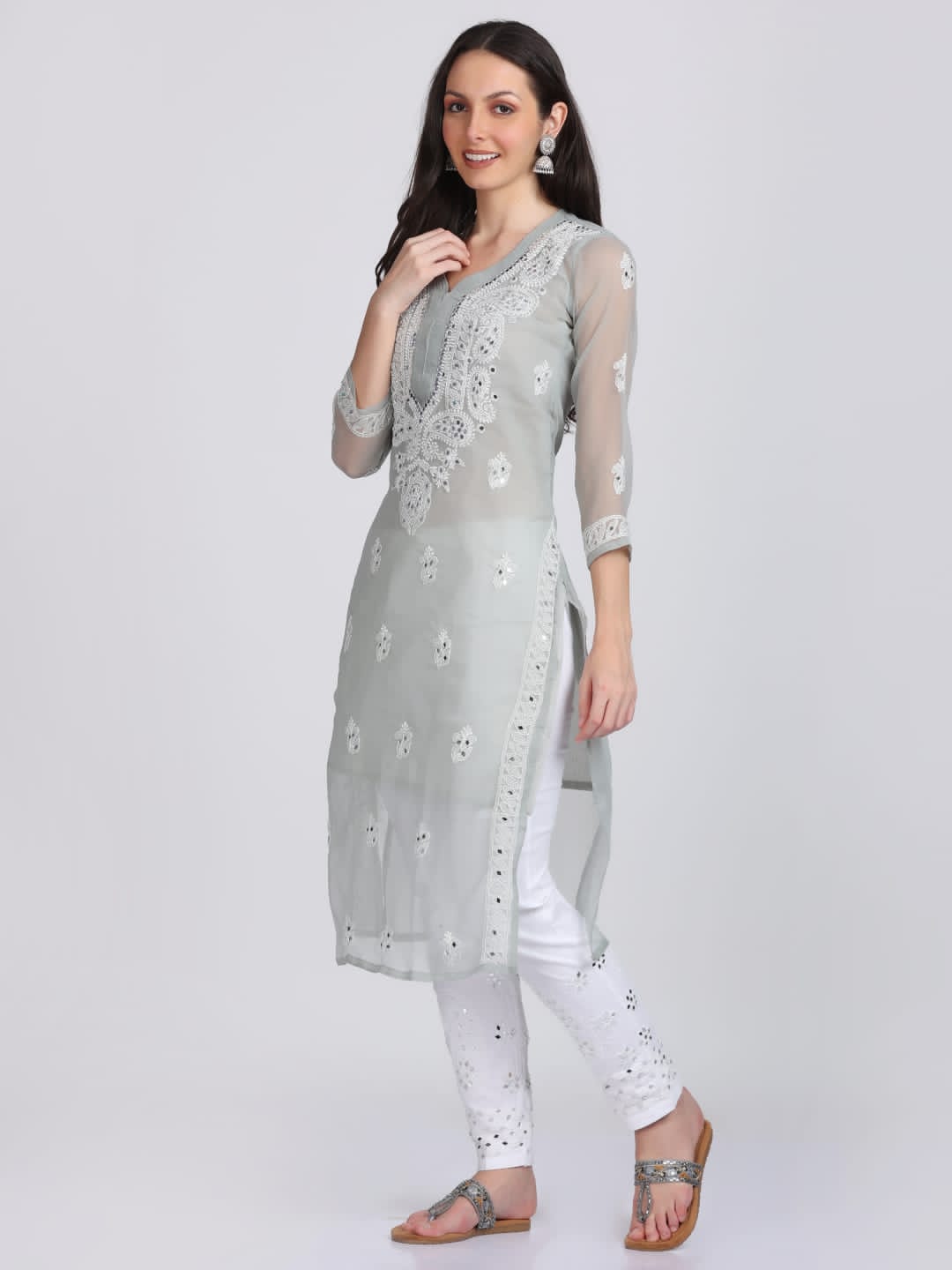 Mirror Gala Booti Kurti – Sparkle with Subtlety ✨ - Chikan Diaries