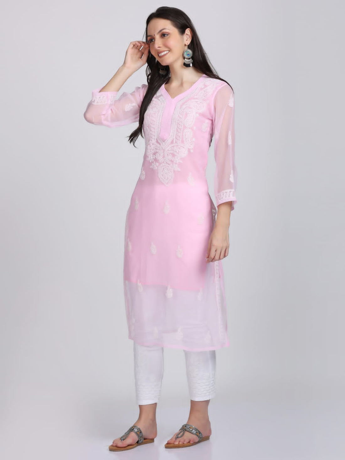 Plain Gala Booti Kurti Set – Grace in Every Detail 🌸 - Chikan Diaries