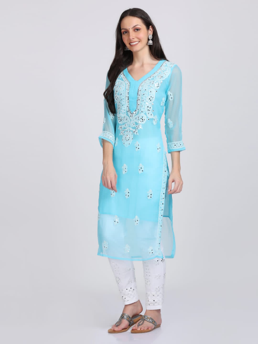 Mirror Gala Booti Kurti – Sparkle with Subtlety ✨ - Chikan Diaries
