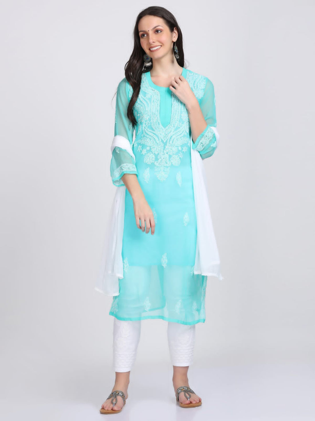 Plain Gala Booti Kurti Set – Grace in Every Detail 🌸 - Chikan Diaries