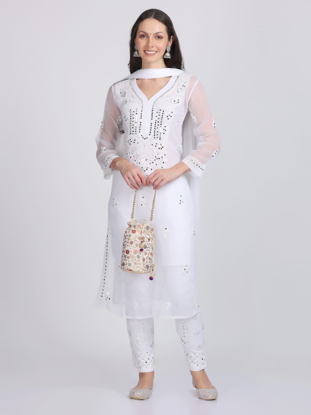 Mirror Gala Booti Kurti – Sparkle with Subtlety ✨ - Chikan Diaries