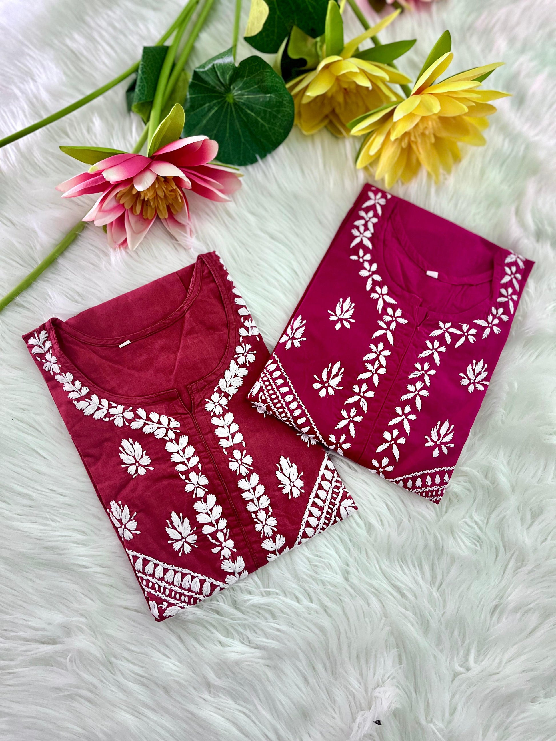 Double the Grace – Chikankari Cotton Kurtis Combo Offer - Chikan Diaries