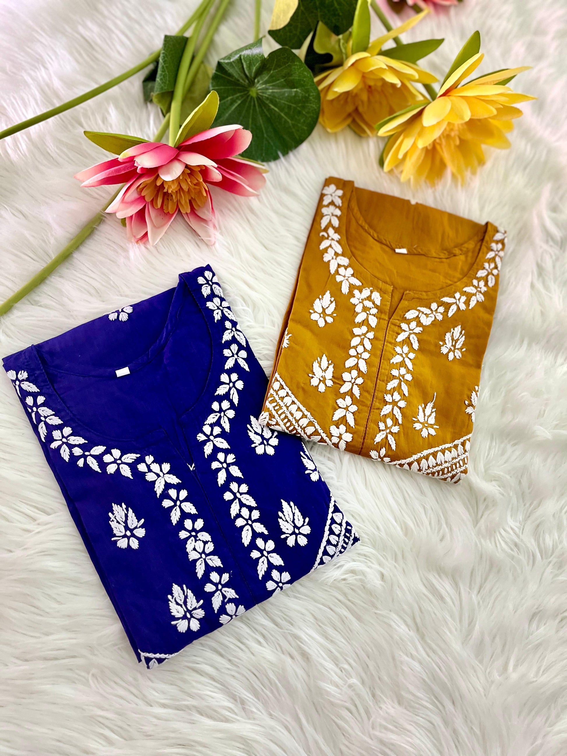 Double the Grace – Chikankari Cotton Kurtis Combo Offer - Chikan Diaries