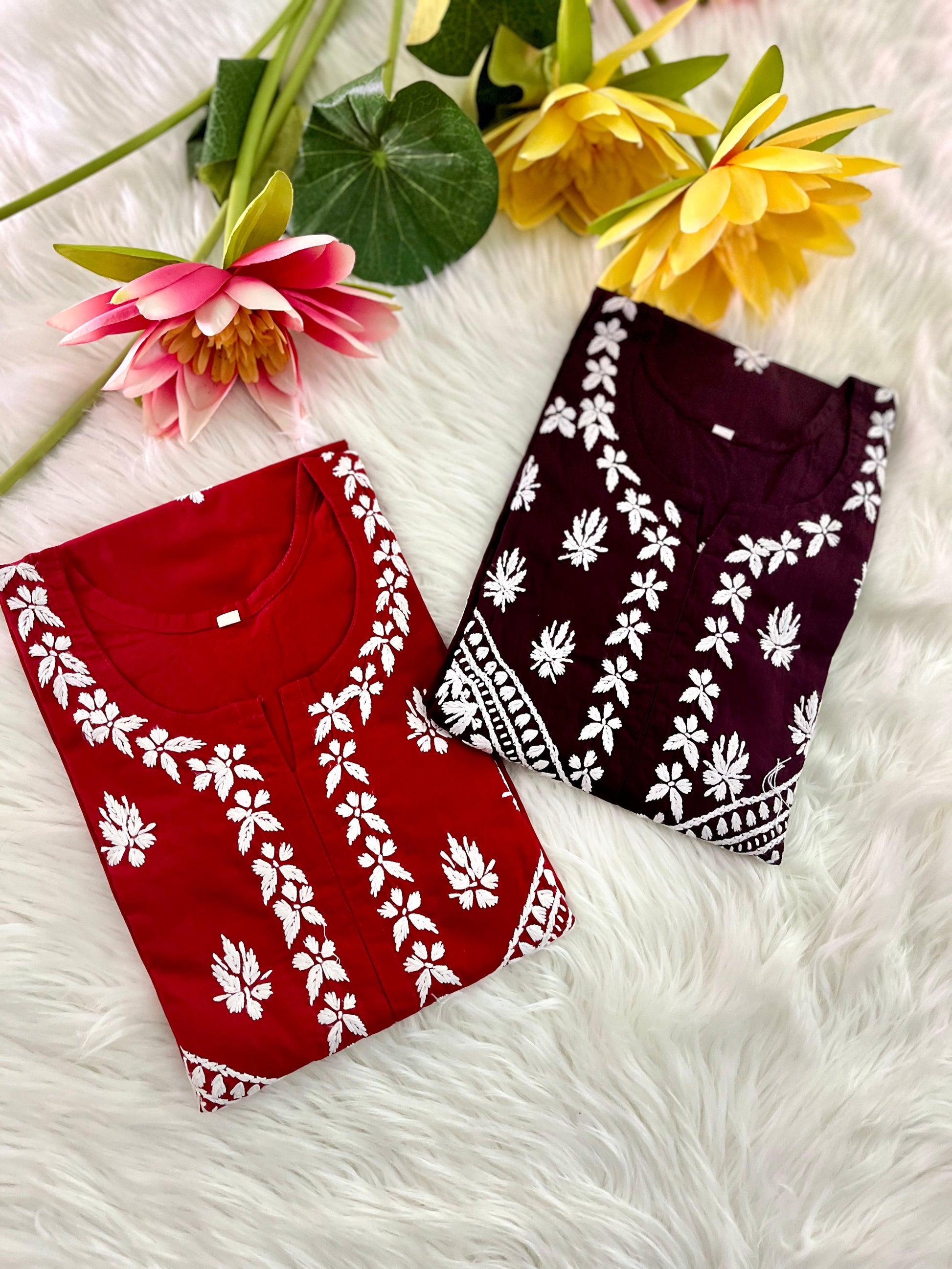 Double the Grace – Chikankari Cotton Kurtis Combo Offer - Chikan Diaries