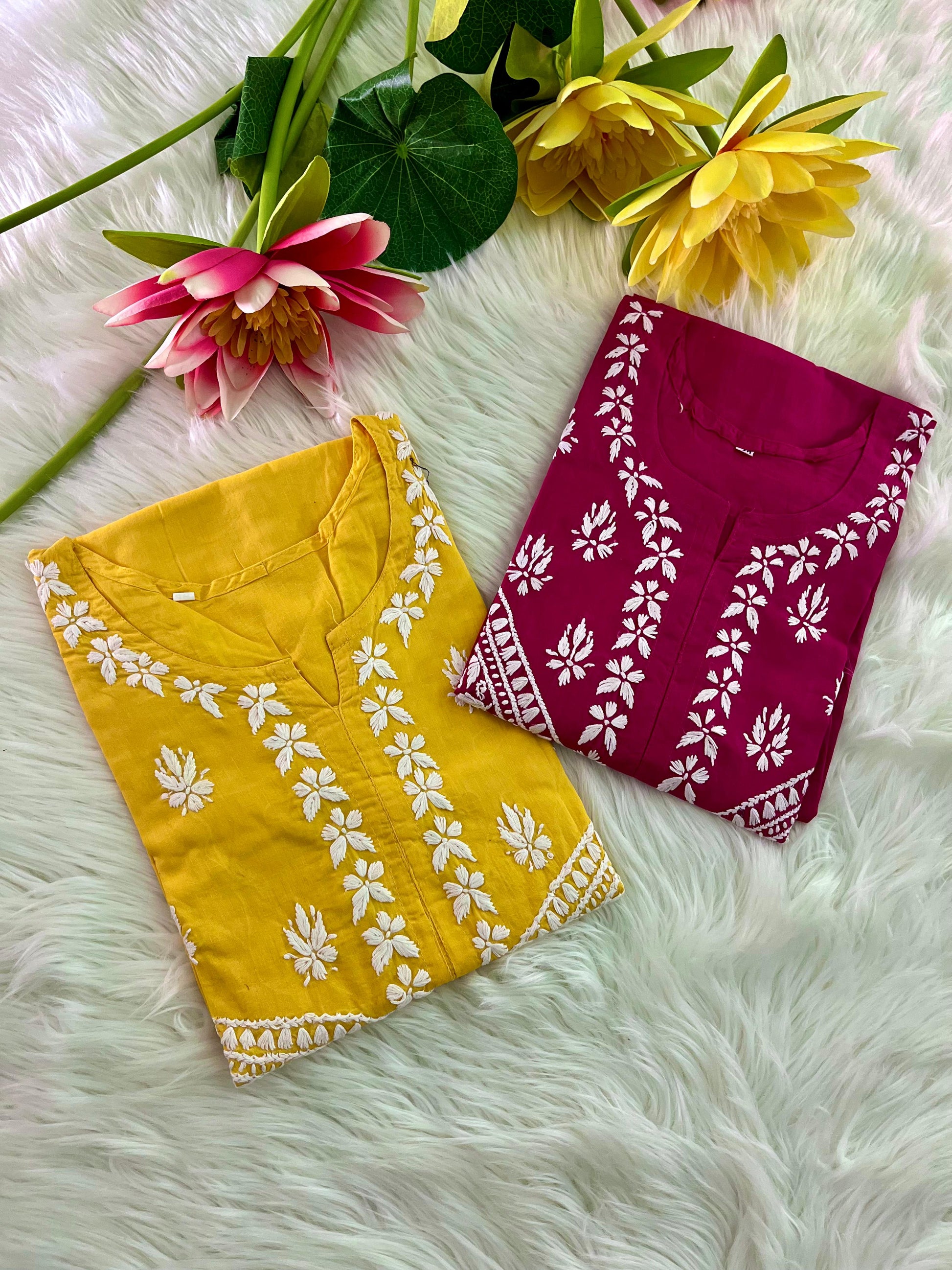 Double the Grace – Chikankari Cotton Kurtis Combo Offer - Chikan Diaries