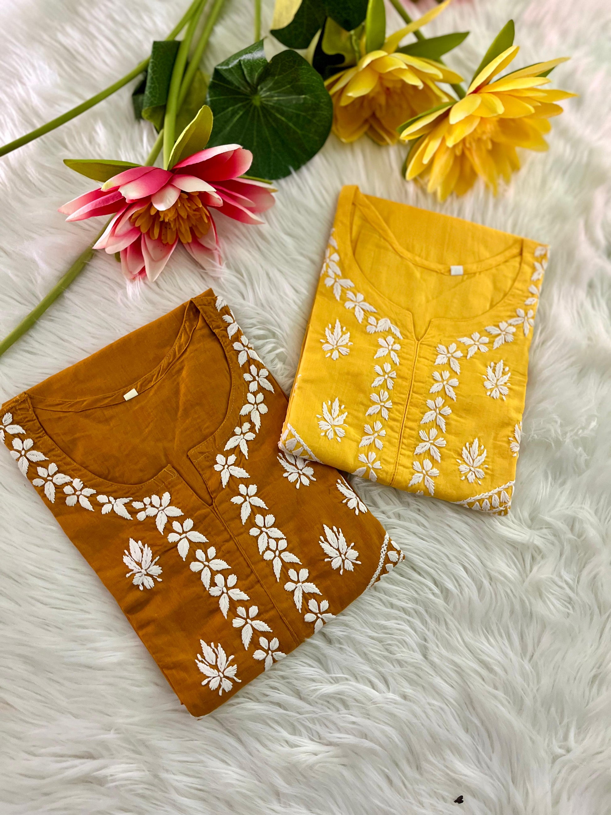 Double the Grace – Chikankari Cotton Kurtis Combo Offer - Chikan Diaries