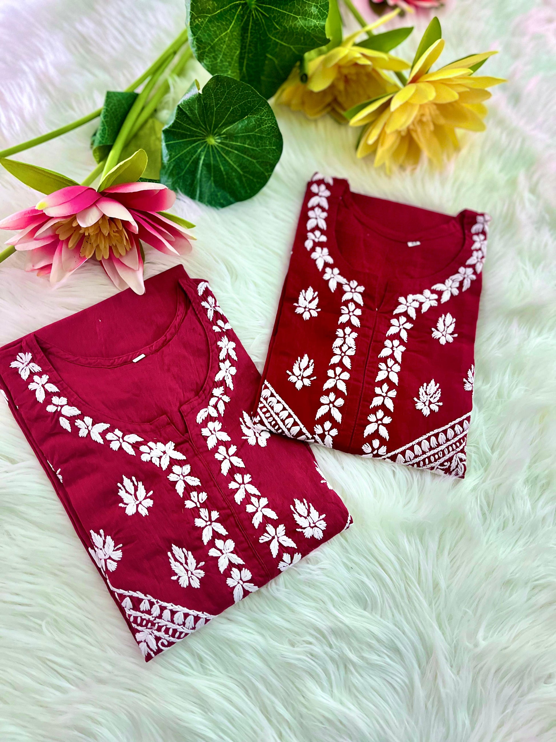 Double the Grace – Chikankari Cotton Kurtis Combo Offer - Chikan Diaries